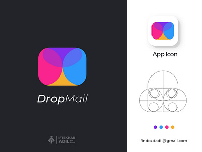 Mail App Logo Concept android app brand branding design drop drop mail fanaan gmail graphic design icon ios logo mail mail address vector