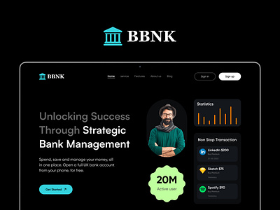 BBNK - Digital Banking Website Landing Page bank bank card bank management banking website claient finance management financial fintech landing page minimal website minimalist mobile bank saas landing page trending ui ui design ux ux design web design website