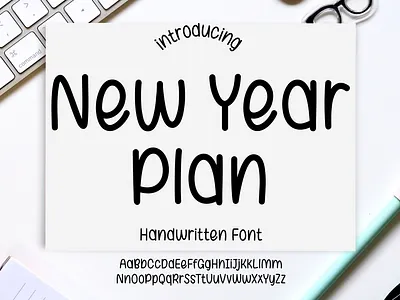 New Year Plan handwritten font cute font handwritten font