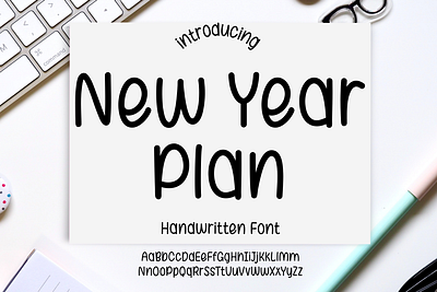 New Year Plan handwritten font cute font handwritten font