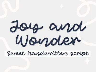 Joy and Wonder handwritten script font cute font handwritten font