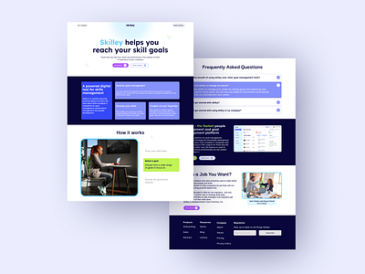 Online course landing page block blue button course dashboard education engineer footer green header landing landing page online online school page ui ux uxui white