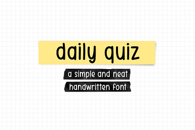 Daily Quiz handwritten font cute font handwritten font