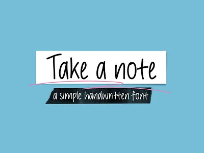 Take a Note handwritten font handwritten font