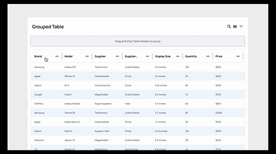 Grouped Table collapse grouped tabel meterial product design table ui