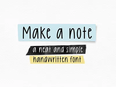 Make a Note handwritten font handwritten font