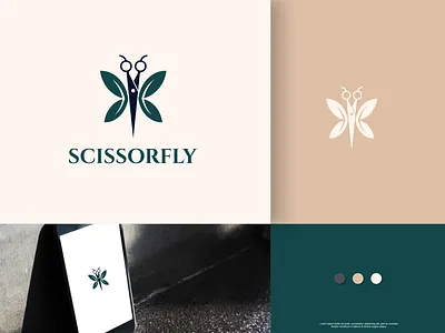 ScissorFly logo. Scissors with butterfly logo accuracy beauty clean cut craftsmanship cutting edge delicate efficiency elegance freedom graceful innovation lightness precision serenity sharpness stylish transformation versatility vibrant