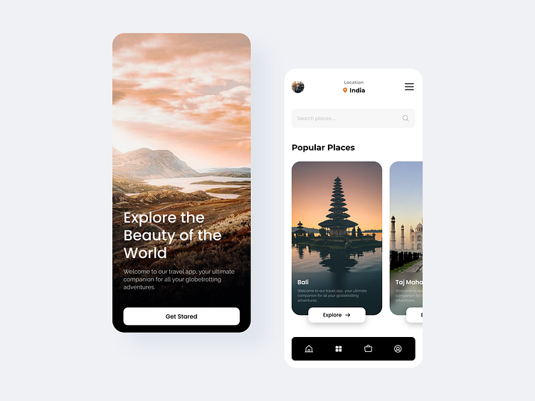 Travel App design by Raj Vamja on Dribbble