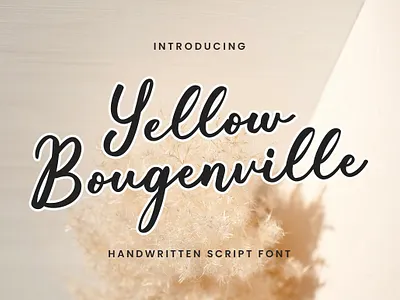 Yellow Bougenville Font branding design font font design fonts handwriting logo font script font trendy type typography