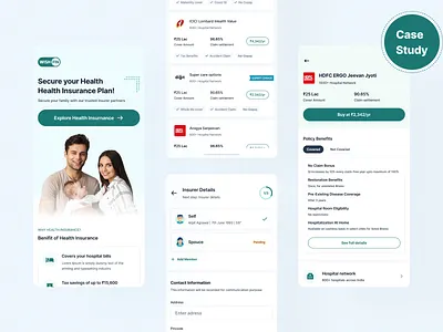 Redesign Health Insurance animation branding design f finance app fintech health health insurance insurance list login mobile design simple design ui