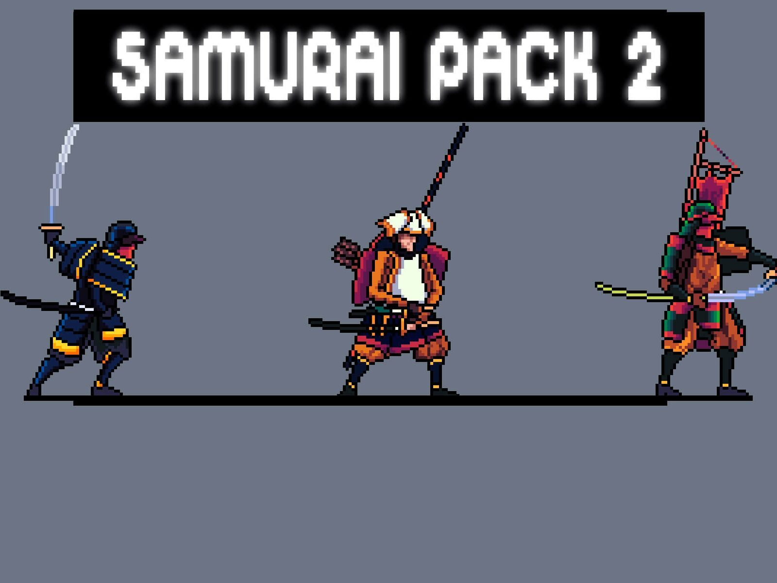 Samurai Pixel Art Sprites Pack 2 by 2D Game Assets on Dribbble