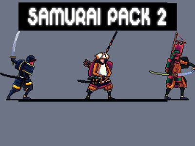 Samurai Pixel Art Sprites Pack 2 2d art asset assets character characters fantasy game game assets gamedev illustration indie indie game pixel pixelart rpg samurai sprite sprites spritesheet