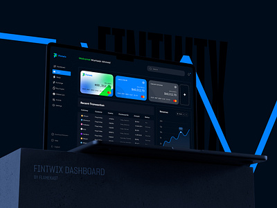 Fintwix - Fintech Dashboard | SAAS UI/UX analytics banking dark ui darkmode darktheme dashboard finance financial dashboard financial platform fintwix flamekast landing page landingpage product design saas transactions uidesign uiux webdesign website