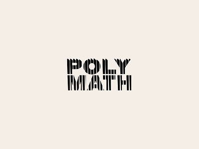 Polymath logo acute black bold branding business company design for sale graphic design illustration lettering lines logo logofolio modern portfolio typography vector vertical wordmark
