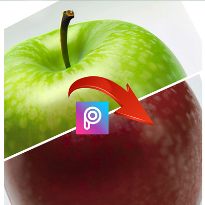 Change color green apple to Red apple animation apple change change color color design graphic design picsart ui