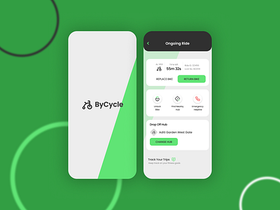 ByCycle - Bicycle rental app design app design figma mobile ui ux