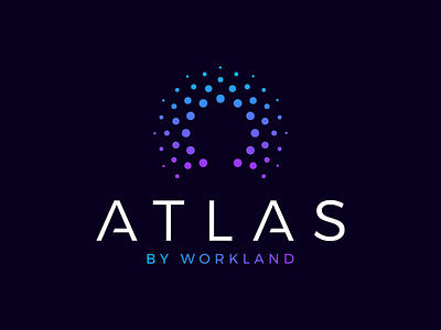 ATLAS agency artificial intelligence artificial technology atlas dots geometric hrmanager human resource logomark manpower modern pattern recruitment symmetrical