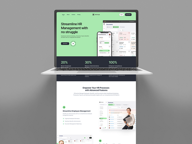 Website Landing Page for HR SaaS design hr landing landing page saas ui ux web web design website