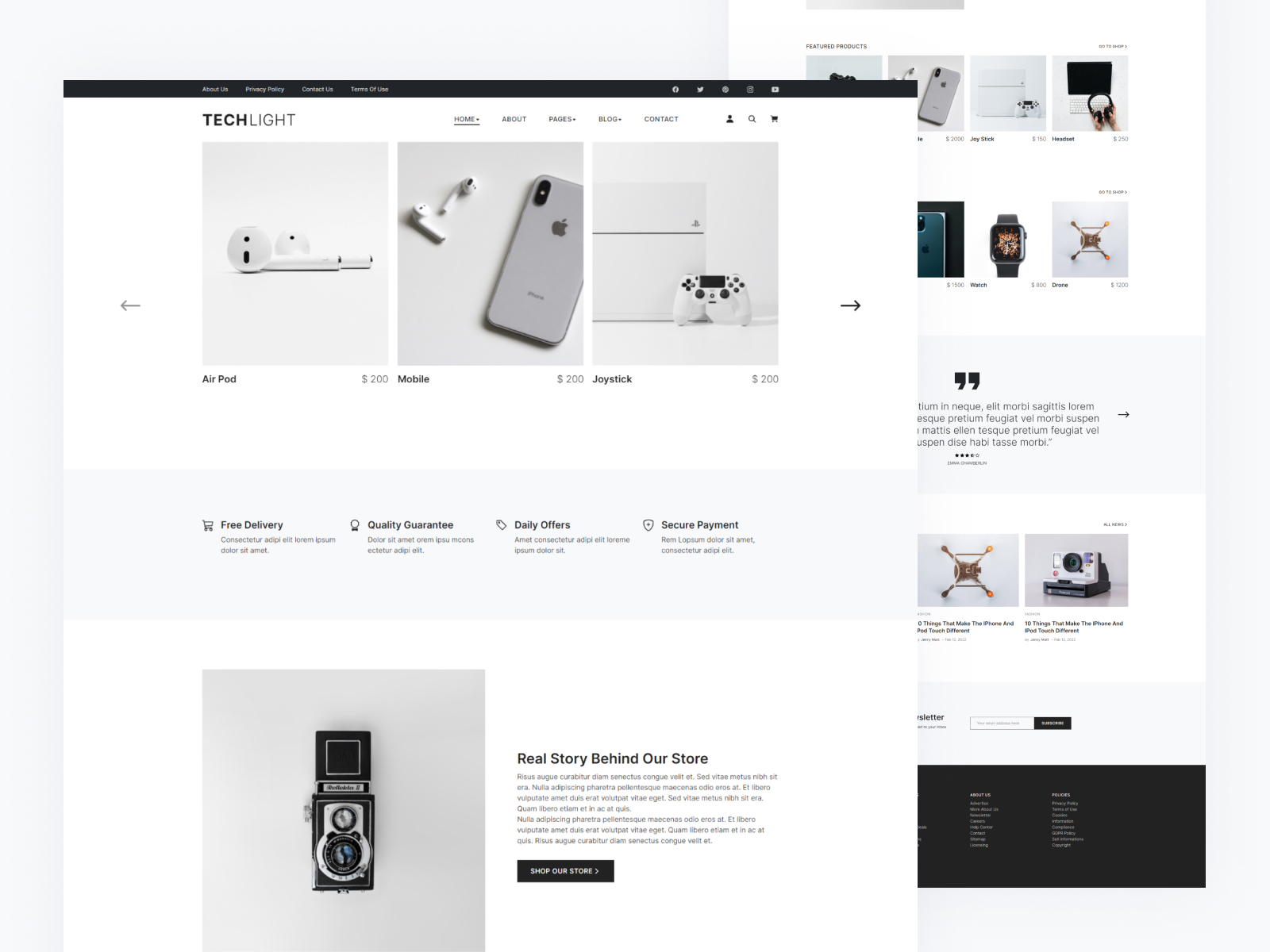 TechLight – Tech Store And Tech Blog Website Template By ...