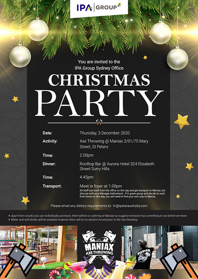 Christmas party invitation flyer graphic design