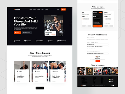 Fitzone-Fitness Landing page bodybuilder bodybuilding fitness fitness club gym health and fitness landing page lifestyle martial art sports website design workout yoga