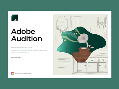 Adobe Launch Screen | Vintage Loading Screen adobe audition design illustration launch screen loading royal green screen ui vector vintage