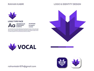 Vocal logo, branding, modern, minimalist logo app logo brand brand design branding concept creative logo design icon identity illustration letter logo logo logo design logo designer logo mark mark minimalist modern logo symbol v logo