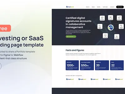 Free landing page design for Saas/Investing company Figma. client first company corporate figma finsweet investment it landing page saas startup technology webflow
