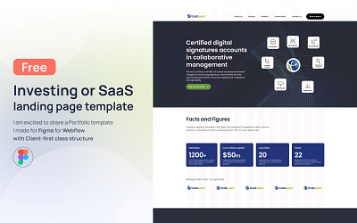 Free landing page design for Saas/Investing company Figma. client first company corporate figma finsweet investment it landing page saas startup technology webflow