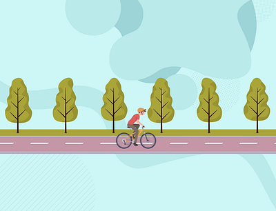 Cyclist animation animation belgrade illustration motion graphics park waterfront