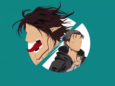 Eren Jäger (motion) - Minimalist Character Design animation art attack on titan characterdesign eren illustration illustrator minimalist motion graphics snk