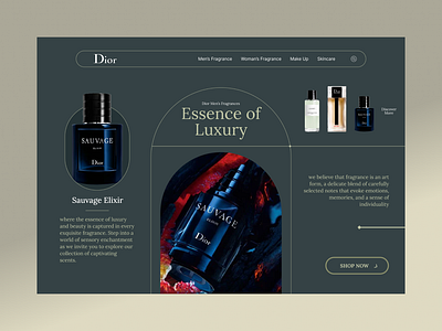 Dior Fragrance - Home Page Redesign design graphic design landing page ui website website design