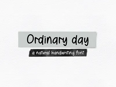Ordinary Day handwritten font hand handwritten font