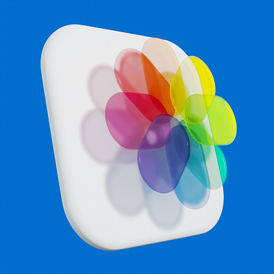 Apple Gallery Icon in 3D 3d app logo vector