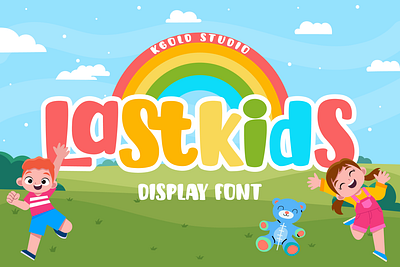 Lastkids bold child childish design display font dribbble happy birthday kids lettering vector
