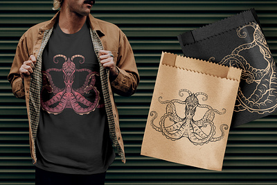 Vector illustration of octopus animals bundle graphic design picture sublimation