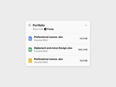 Document list card typography ui