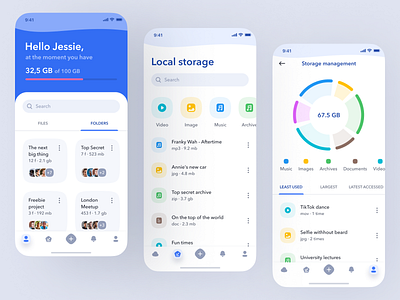 Cloud Storage UI exploration app design cloud storage cloud storage app product design storage manage app storage management app ui user experience