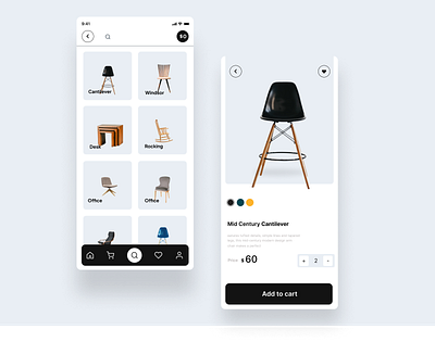 Furniture App UI Design 2023 branding design graphic design illustration ui vector