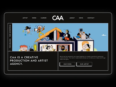 CAA Creative Artist Agency agency agency landing page agency website art gallery artist clean company illustration landing page minimal ui uiux ux design web design