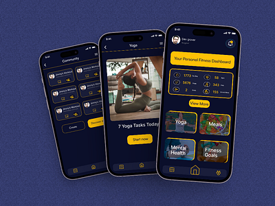 Fitness [Community,Tracker,Yoga and Goals] app chapterr figma fitness mobile mockup ui