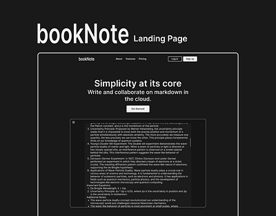 bookNote landing page design branding design graphic design landing landing page ui uiux ux vector visual visual design web web design website website design