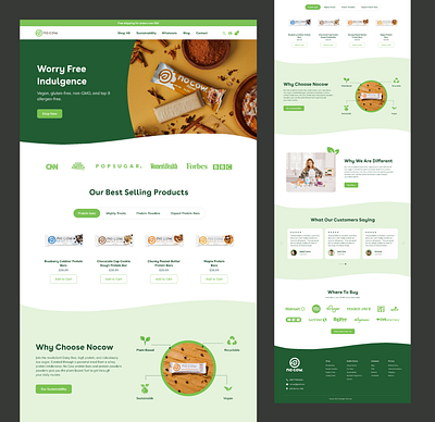 Plant based snacks website redesign design green plant based snacks ui ui ux ux web design website