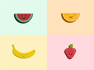 Cute Fruit Life artwork colouful colours creative design dribbble fruitful fruits graphic design illustration inspiration light shot vector