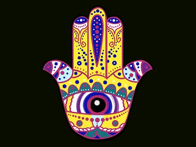 Hamsa hand book illustration design illustration illustration art logo raster