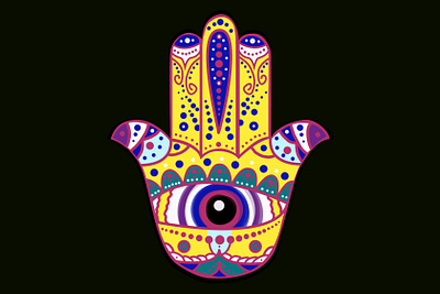 Hamsa hand book illustration design illustration illustration art logo raster