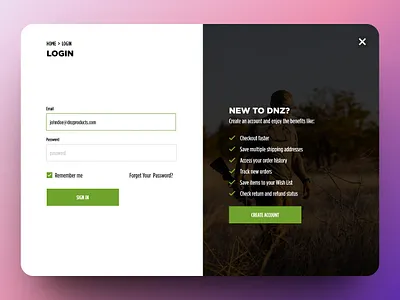 Registration Modals for E-commerce Website ecommercelogin figma loginscreen modal registration ui