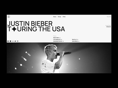 Justin Bieber: Touring the USA graphic design justin bieber ui uiux ux web design