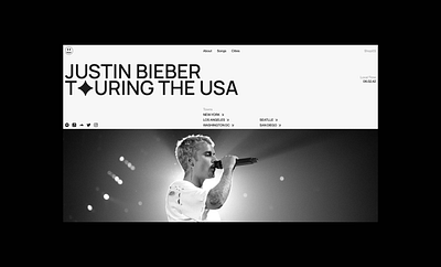 Justin Bieber: Touring the USA graphic design justin bieber ui uiux ux web design