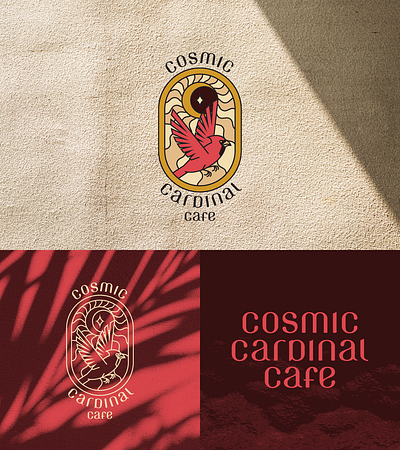 Cosmic Cardinal Cafe Logo branding design graphic design illustration logo typography vector